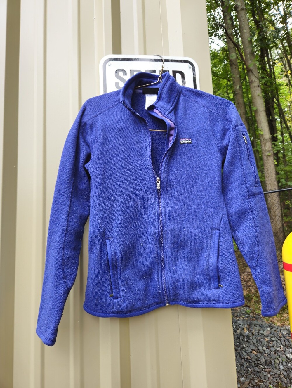 Patagonia Better Sweater Women's Purple Full Zip Jacket Pockets Short Size S